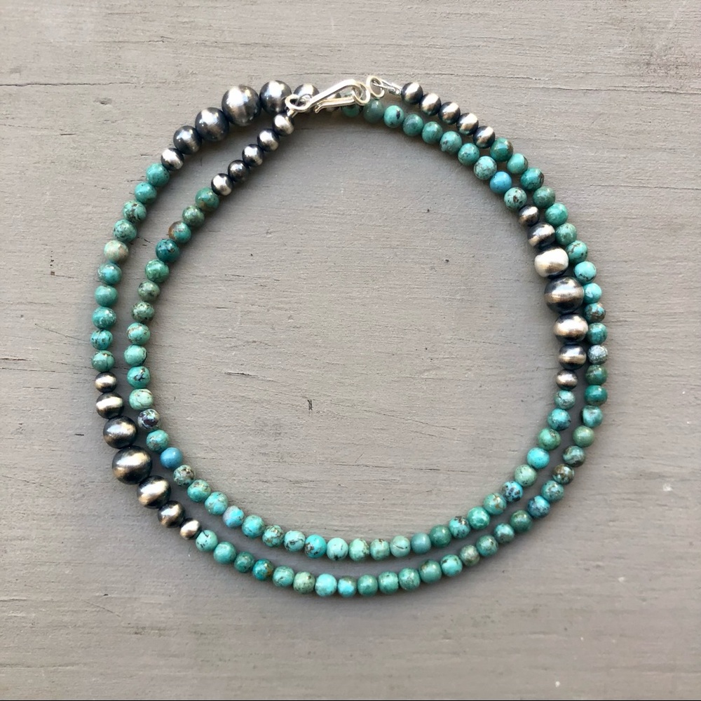 Kingman Turquoise Desert Pearl Necklace 20 Inches
